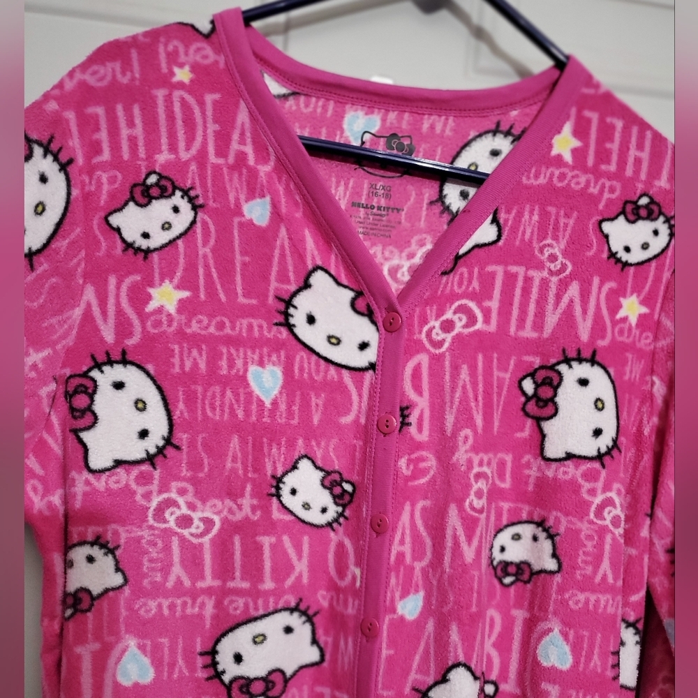 Hello Kitty Pink Pajama Onesie womans XL EUC - Picture 6 of 12